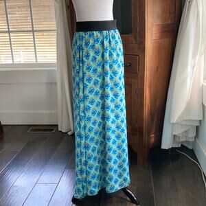 LuLaRoe Feather Print Chiffon Maxi Skirt, Size XS